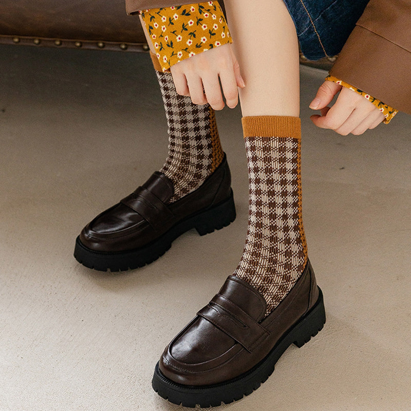 طباعة الفهد المتقلب مسار مزدوج المسار الإيطالي الجوارب الكومة الإبرة المزدوجة