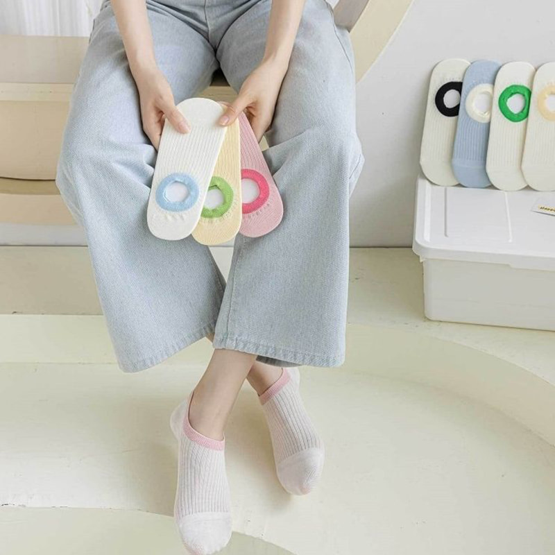 مخطط القطن النقي جوارب قارب الفم مخطط القطن النقي جوارب قارب الفم