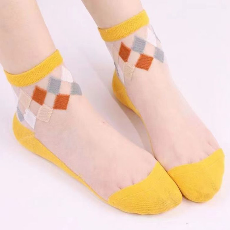 جوارب زجاجية رقيقة الصيف جوارب القطن المثيرة